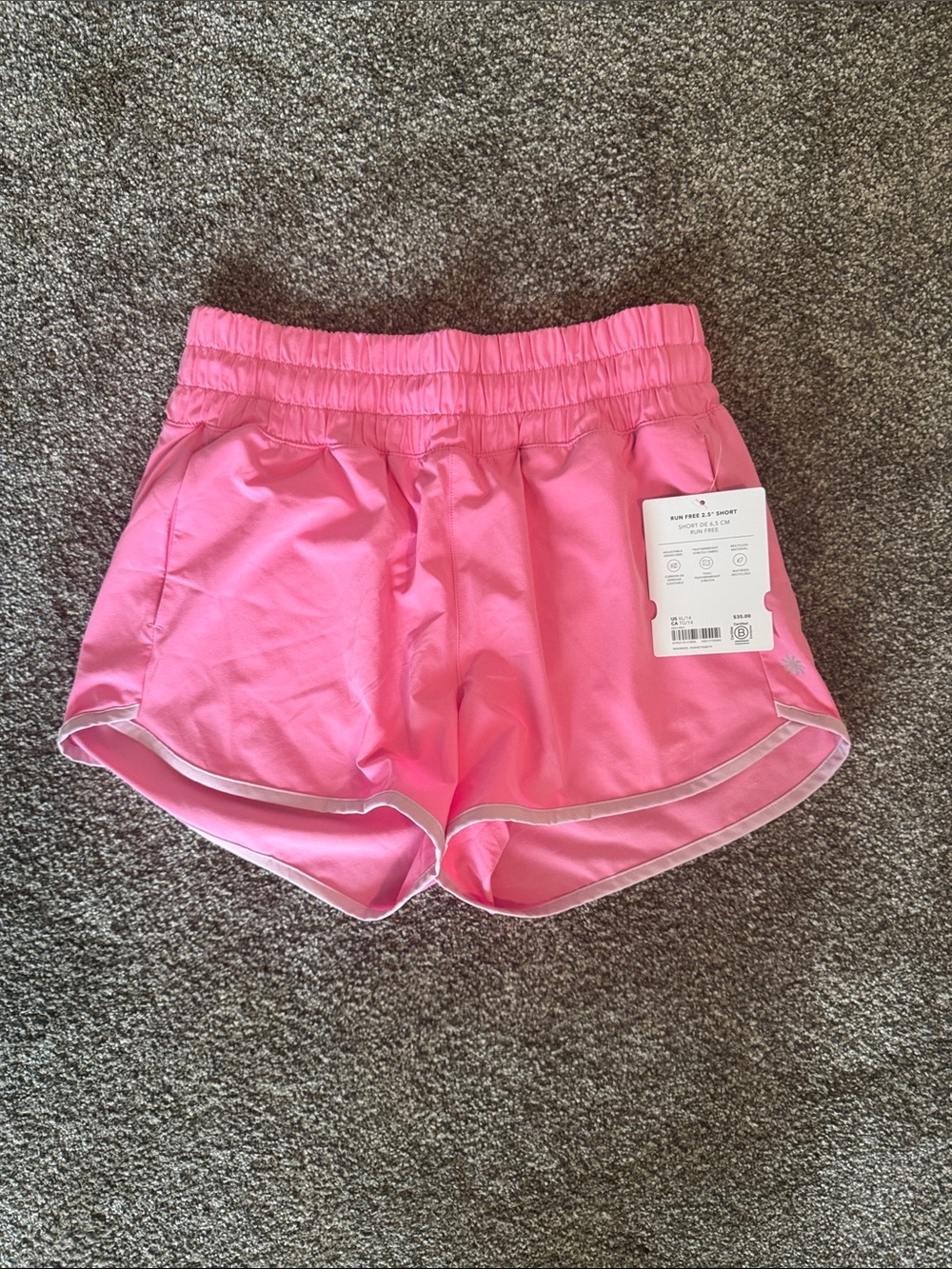 Athleta Girl Bright Pink Athletic Shorts with Contrast Trim